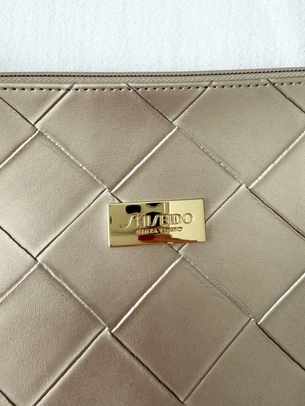 Shiseido Gold Makeup Bag
